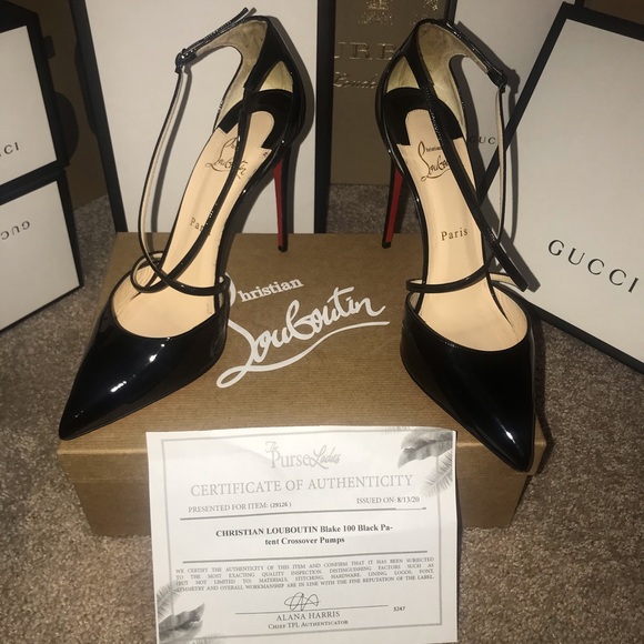 Christian Louboutin Shoes - Christian Louboutin Black Patent Leather Pointed Toe Pumps with Red Soles